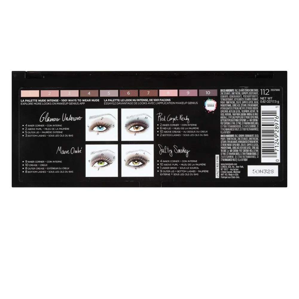 L'Oreal Paris Colour Riche La Palette Eye Shadow, Nude Intense .62oz.